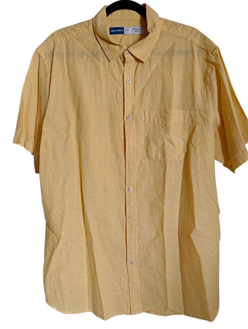 Old Navy Men's Short-Sleeve Button-Down Shirt in Pale Yellow
